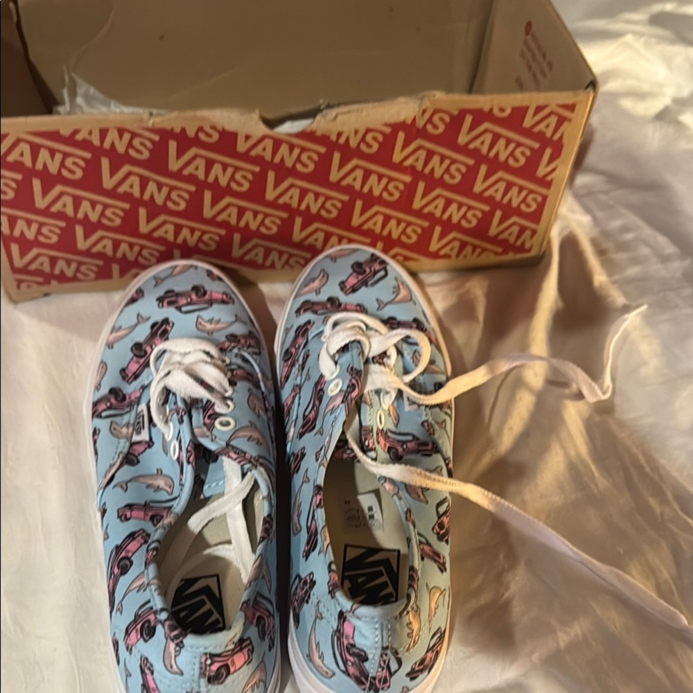 Pink Caddy Collector Vans Blue and Pink Low-Top Sneakers